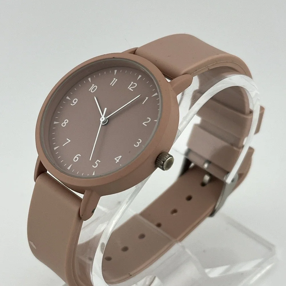 Time & Tru Watch Women 36mm‎ Case Pink Silicone Band- New Battery